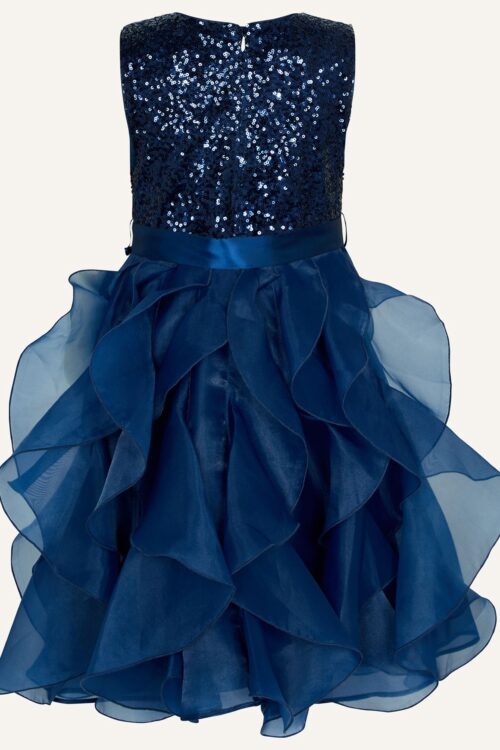 Cancan Ruffle Dress Blue