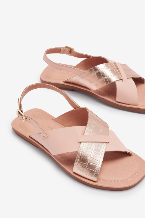 Forever Comfort Crossover Leather Sandals