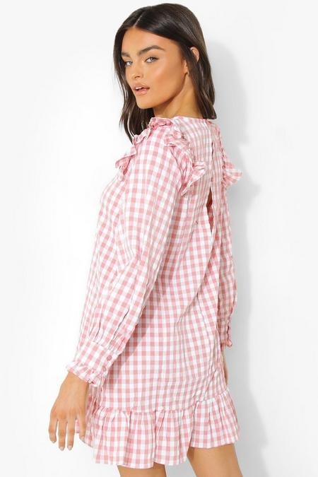 female-pink-gingham-ruffle-shoul (2)