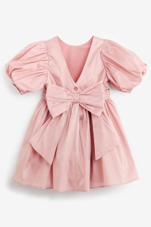 Taffeta Flower Girl Bow Dress