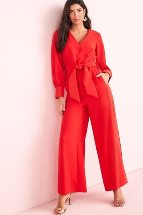 Next Tailored Wide Leg Belted Jumpsuit