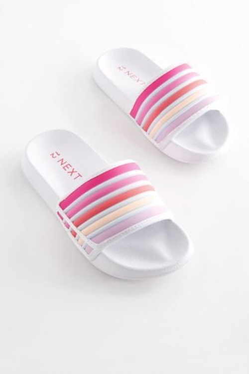 White Pink Stripe Touch Fastening Sliders