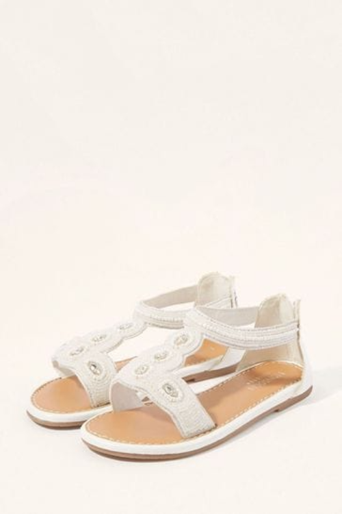 Monsoon White Beaded Sandals