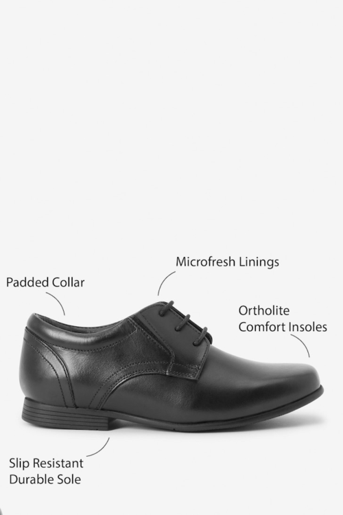 Black Standard Fit Leather Formal Shoes