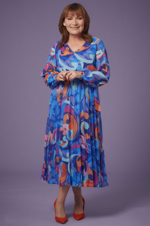 Floral Swirl Design Wrap Dress With Belt