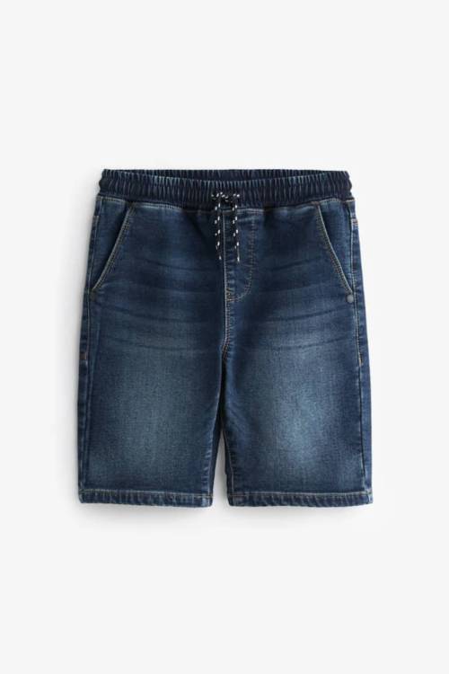 Next Dark Blue Denim Jersey Shorts