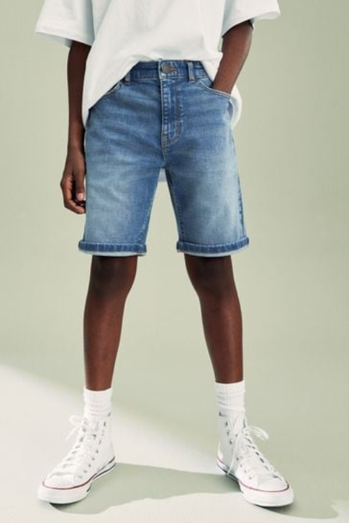 Next Loose Fit Adjustable Denim Shorts