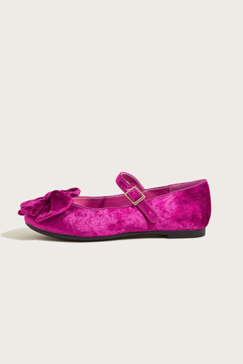 Monsoon Velvet Bow Ballerina Flats