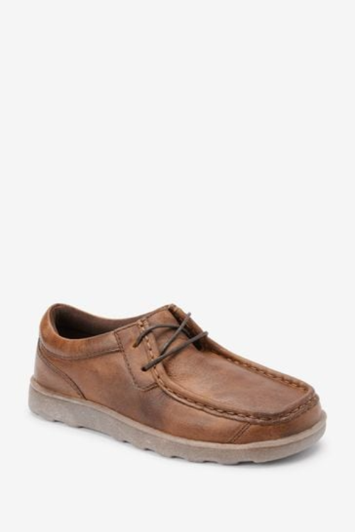 Next Tan Brown Leather Lace Up Shoes