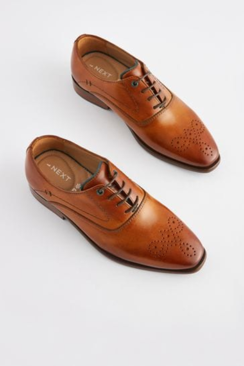 Next Tan Brown Leather Lace Up Shoes