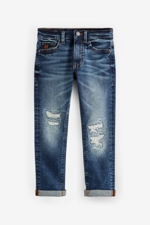 Mid Blue Distressed Jeans