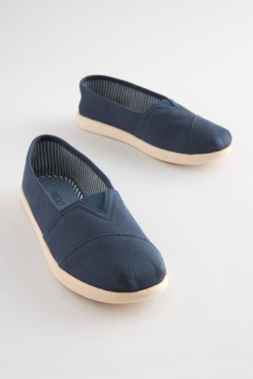 Navy Blue Canvas Slip-ons Shoes