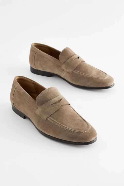 Next Taupe Brown Saddle Loafers