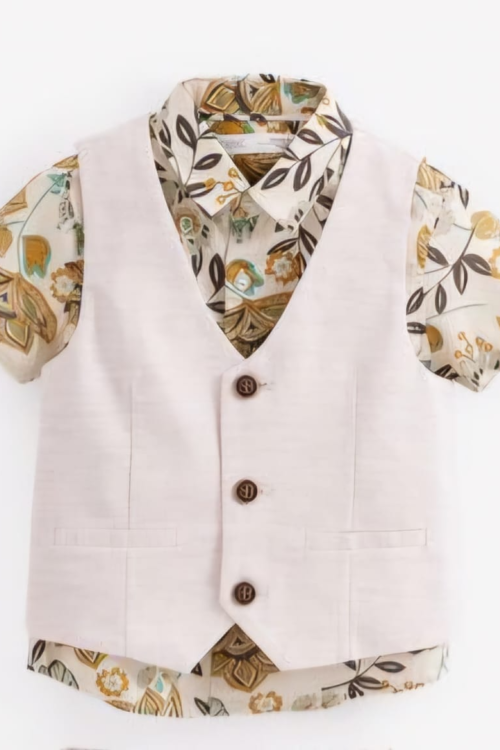 Next Waistcoat And Floral Shirt