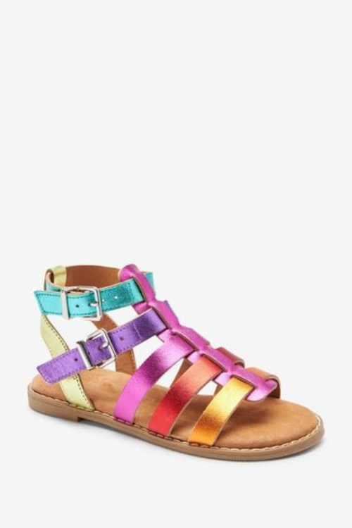 Next Rainbow Leather Gladiator Sandals