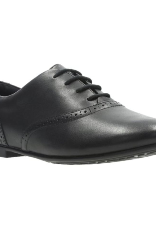 Jules Walk In Black Leather School Shoes