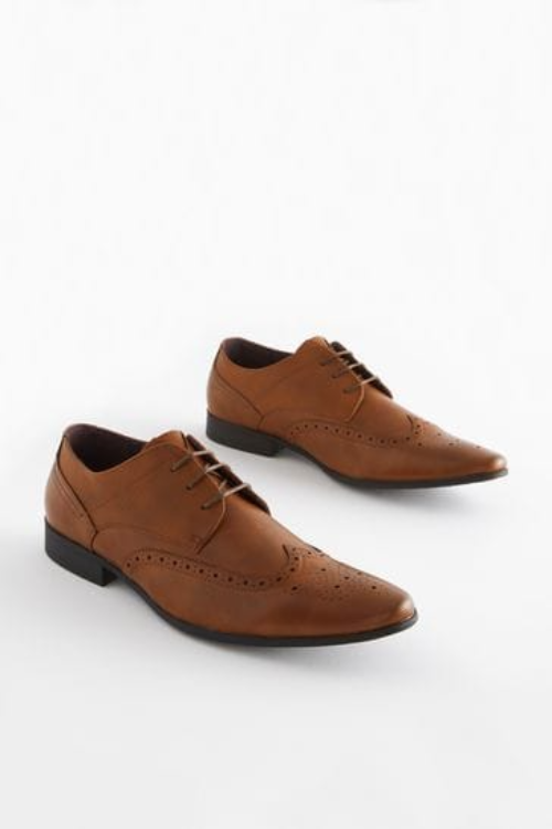 Next Tan Brown Brogue Shoes