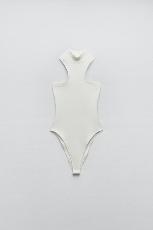 Zara Ribbed Halter Neck Bodysuit