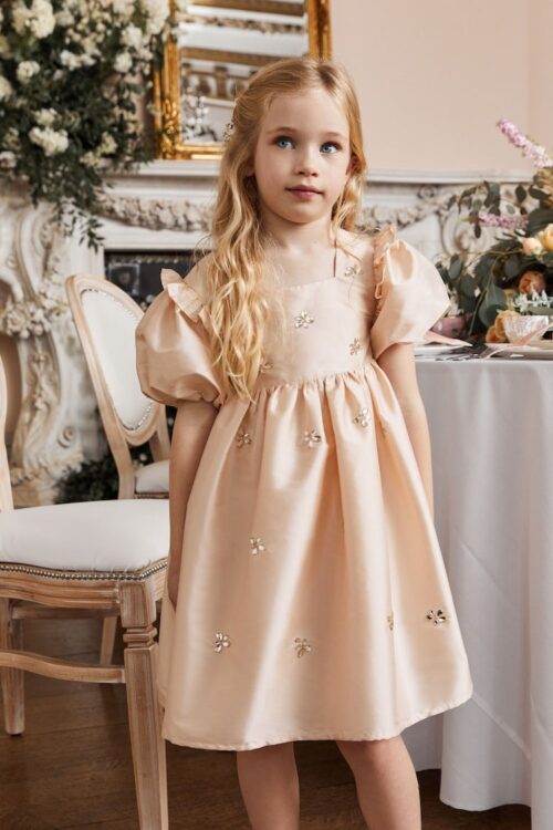 Next Oyster Ivory Cream Beaded Taffeta Occasion Dress