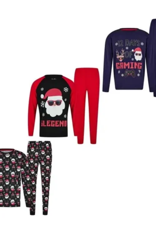 Older Boys 3 Pack Christmas Gaming Pjs