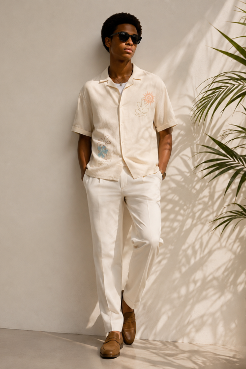 M&S Boys Embroidered Shirt